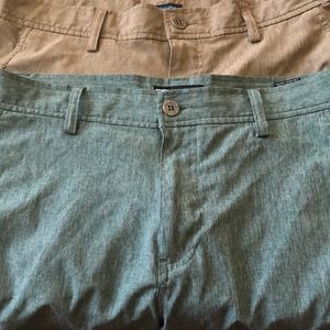 Men’s 32° flat front shorts set of two green brown
